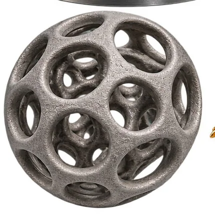 כדור מתכת במבנה Lattice עם חללים פנימיים